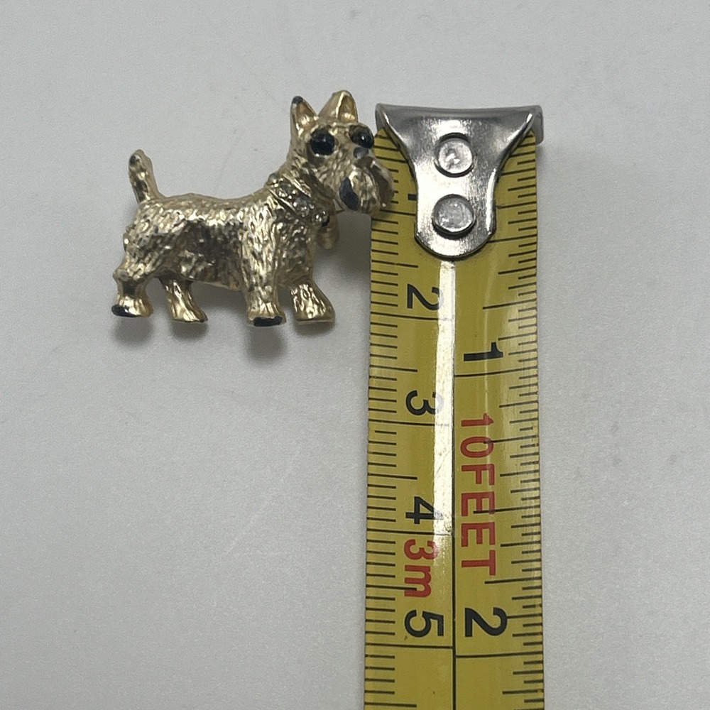 Vintage Scottish Terrier Dog Pin Metal Yellow/Gold - Picture 6 of 10